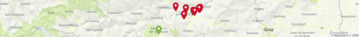 Kartenansicht für Apotheken-Notdienste in der Nähe von Obdach (Murtal, Steiermark)